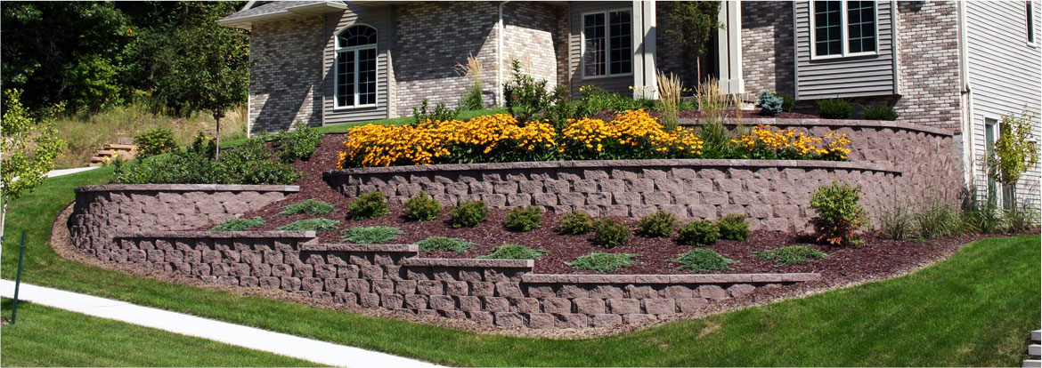 Retaining Wall with Landscaping
